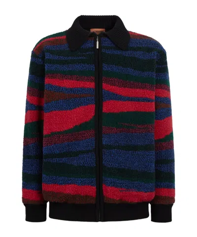 Missoni Fleece-texture Zip-fastening Jacket In Black