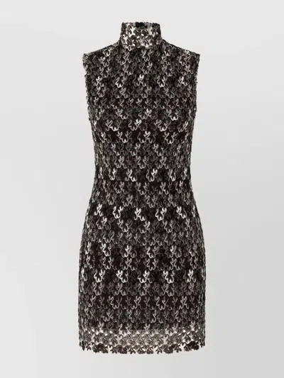 MISSONI FLORAL LACE HIGH NECK MINI DRESS