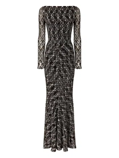 Missoni Floral-lace Long-sleeve Maxi Dress In Black