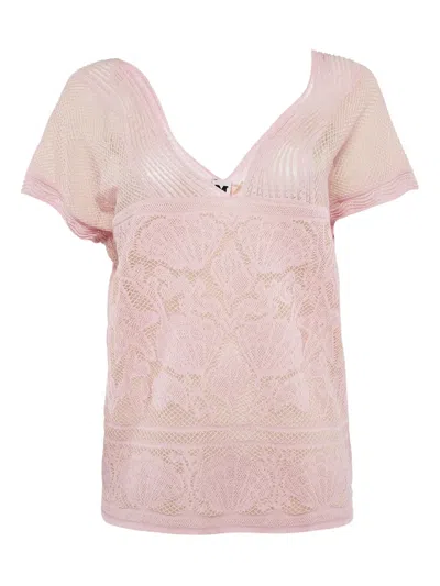 Pre-owned Missoni Floral Lace Top In Pink