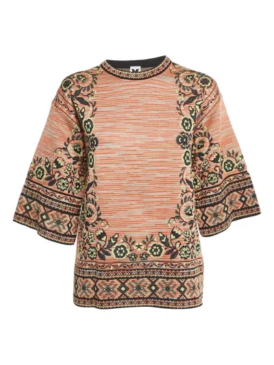Pre-owned Missoni Floral-pattern Knitted Top In Neutral