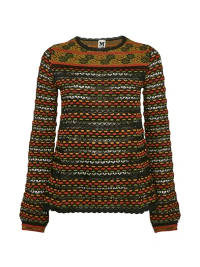 Pre-owned Missoni Floral Perforated-knit Sweater In Black