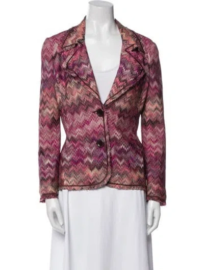 Pre-owned Missoni Floral Print Blazer In Pink