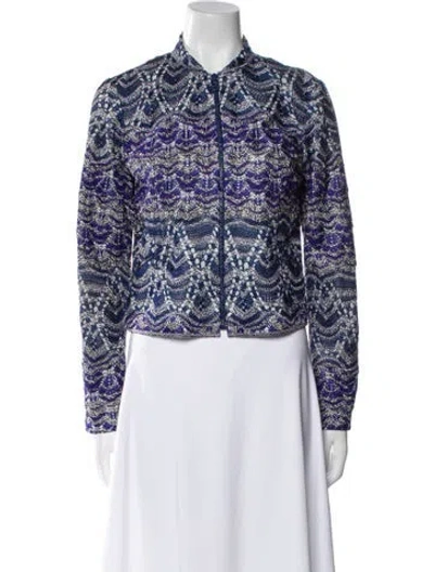 Pre-owned Missoni Floral Print Evening Jacket In Blue