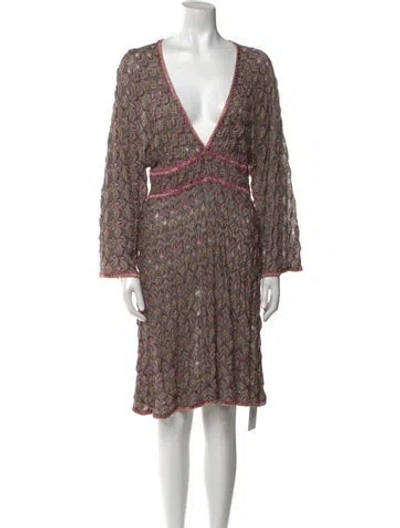 Pre-owned Missoni Floral Print Knee-length Dress In Purple