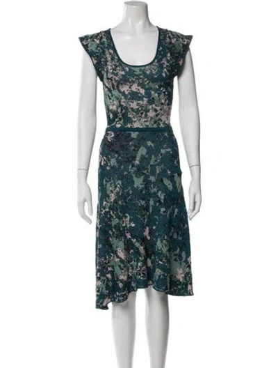 Pre-owned Missoni Floral Print Midi Length Dress In Blue