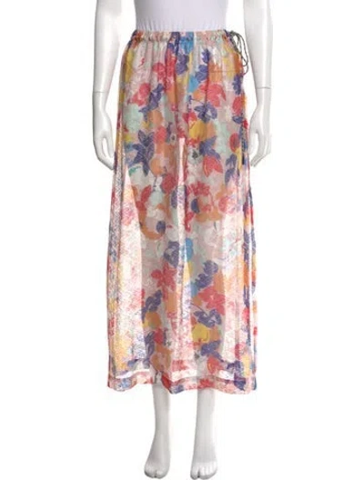 Pre-owned Missoni Floral Print Midi Length Skirt In Neutral