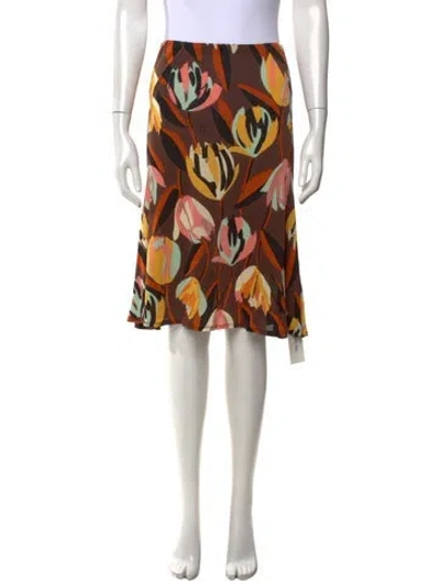 Pre-owned Missoni Floral Print Midi Length Skirt In Neutrals
