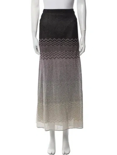 Pre-owned Missoni Floral Print Midi Length Skirt In White