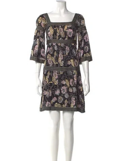 Pre-owned Missoni Floral Print Mini Dress In Black