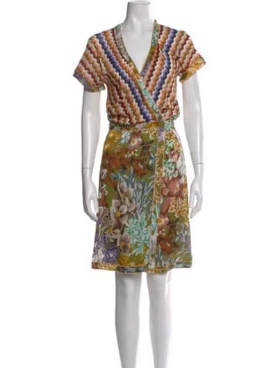 Pre-owned Missoni Floral Print Mini Dress In Neutral
