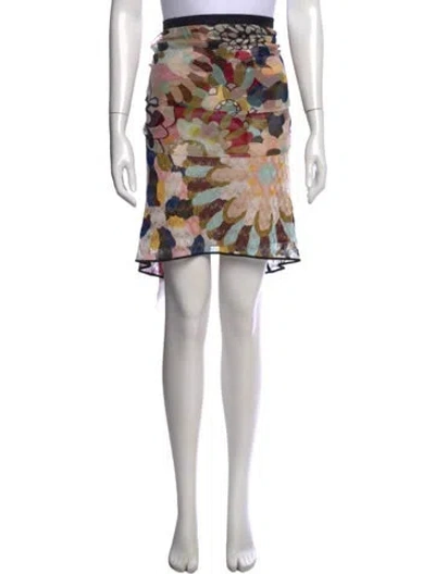 Pre-owned Missoni Floral Print Mini Skirt In Black
