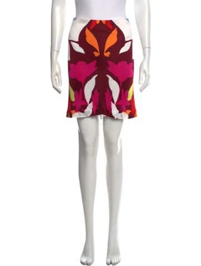 Pre-owned Missoni Floral Print Mini Skirt In Blue