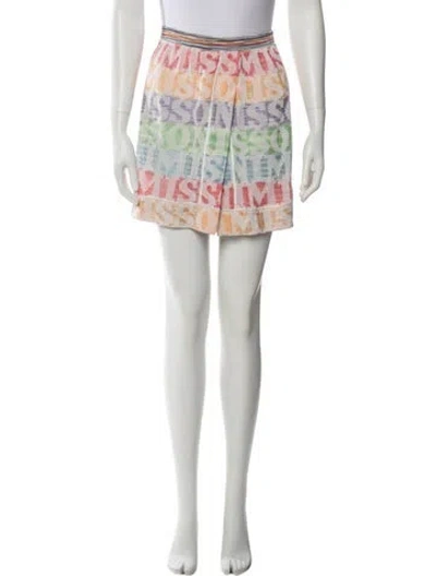 Pre-owned Missoni Floral Print Mini Skirt In Neutral