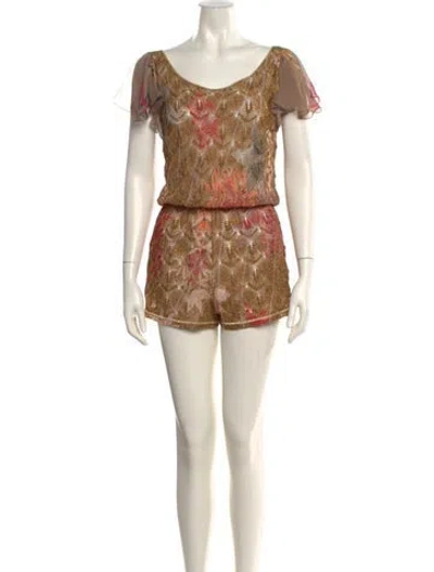 Pre-owned Missoni Floral Print Scoop Neck Romper