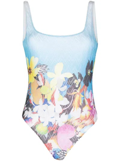 Missoni Floral-print U-neck Bodysuit In Multicolour