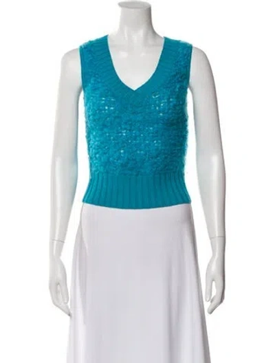 Pre-owned Missoni Floral Print Vest In Blue