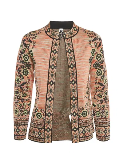 Pre-owned Missoni Floral Stripe Cardigan In Neutral