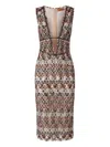 Missoni Floral V-neck Midi Dress In Brown