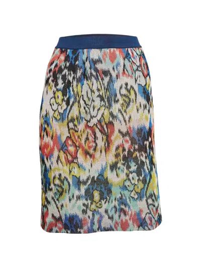 Pre-owned Missoni Floral-pattern Midi Skirt In Neutral