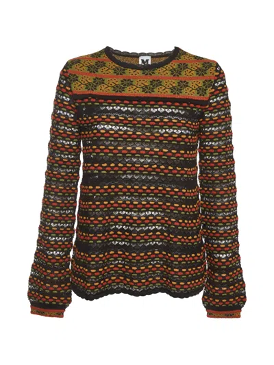 Pre-owned Missoni Floral-print Intarsia-knit Sweater In Black