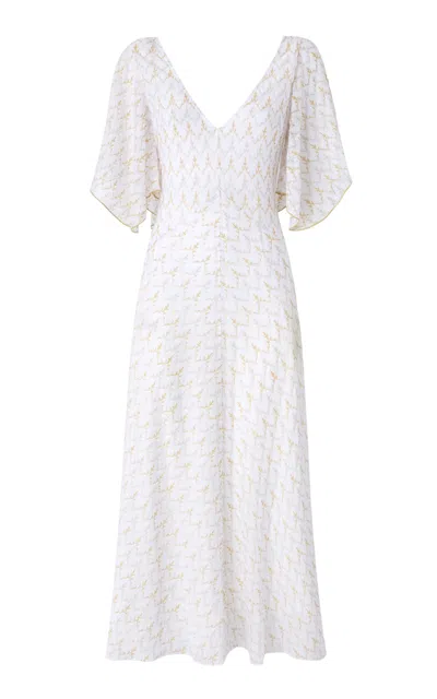 Missoni Flutter-sleeve Raschel Midi Dress In White