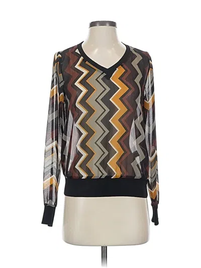 Pre-owned Missoni For Target Long Sleeve Blouse In Brown