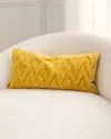 Missoni Fossile Embossed Chevron Cushion, 12" X 24" In Yellow