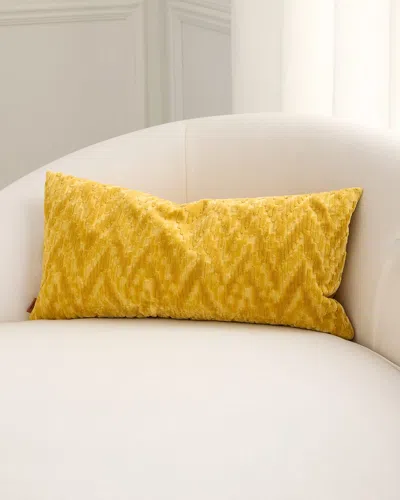Missoni Fossile Embossed Chevron Cushion, 12" X 24" In Yellow