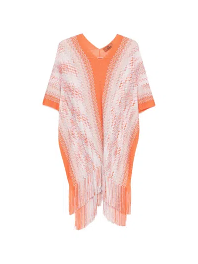 Missoni Fringed Jacket In Orange