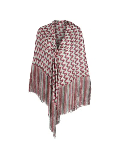 Pre-owned Missoni Fringed Shawl In White