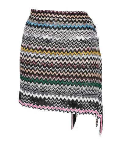 Missoni Fringed Zigzag Skirt In Multi
