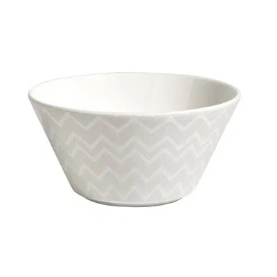 Missoni Fruit Bowls Zig Zag Set Of 6  White Diam. 5 In, H. 2.5 In In Gray