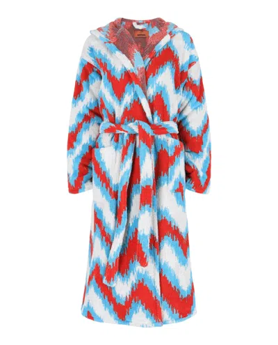 Missoni Belted Striped Cotton-terry Robe In Multi