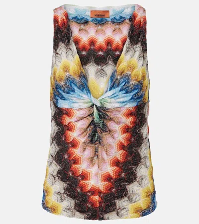 Missoni Gathered Lamé Top In Multi