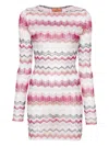 MISSONI PINK KNITTED WAVE MINI DRESS