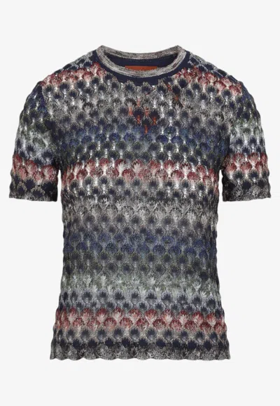 Missoni Geometric Open Knit Top In Multicolor