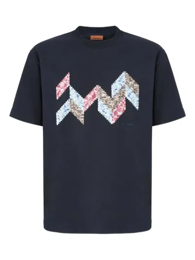 MISSONI GEOMETRIC-PATTERN COTTON T-SHIRT