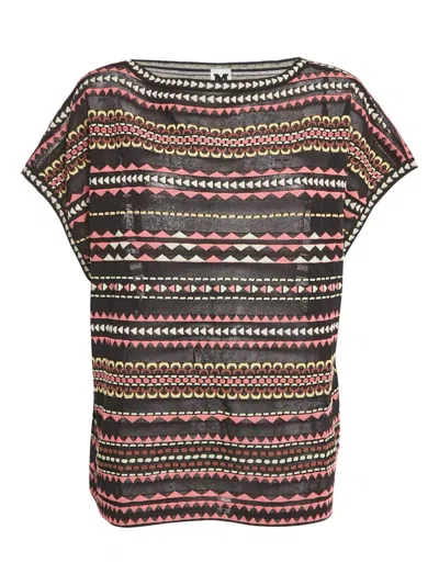 Pre-owned Missoni Geometric-pattern Knit Top In Black