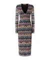 Missoni Zigzag Long Sleeve Midi Sweater Dress In Black