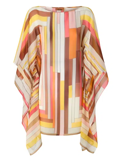 Missoni Geometric-pattern Mini Dress In Brown
