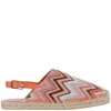 Missoni Geometric Pattern Slippers With Adjustable Heel Strap In Red