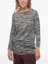 Missoni Crew Neck Stretch Fabric Sweater With Lurex Edges In Green