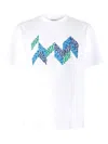 Missoni Short Sleeve T-shirt With Flame Zigzag Insert And Logo In White