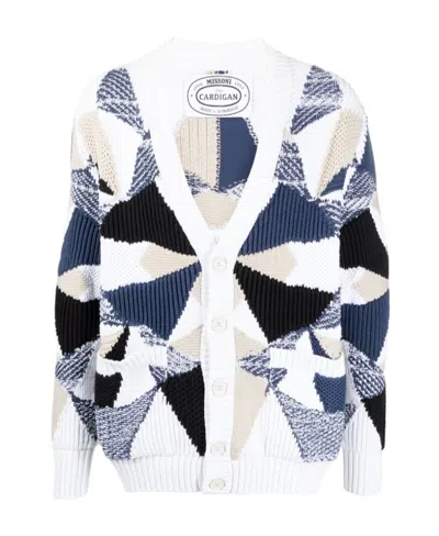 MISSONI MISSONI COLOR-BLOCK BUTTON-UP CARDIGAN