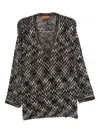 Missoni Geometric-pattern V-neck Sweater In Black