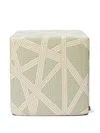 Missoni Nastri 40x40x40 Cm Footstool Cube With Contrasting Stitching In Green
