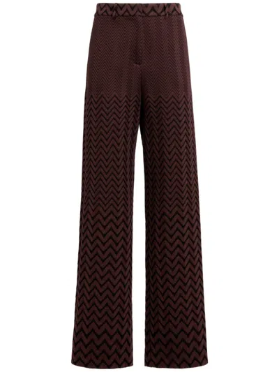 Missoni Geometric-patterned Trousers In Brown