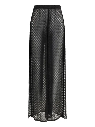Missoni Wide Leg Raschel Workmanship Pants In Black