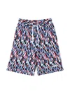 Missoni Geometric-print Cotton Shorts In Blue